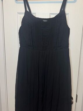 torrid Black Spaghetti-Strap Midi Dress with Ladder Lace Insets